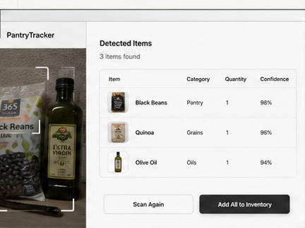 PantryTracker inventory interface